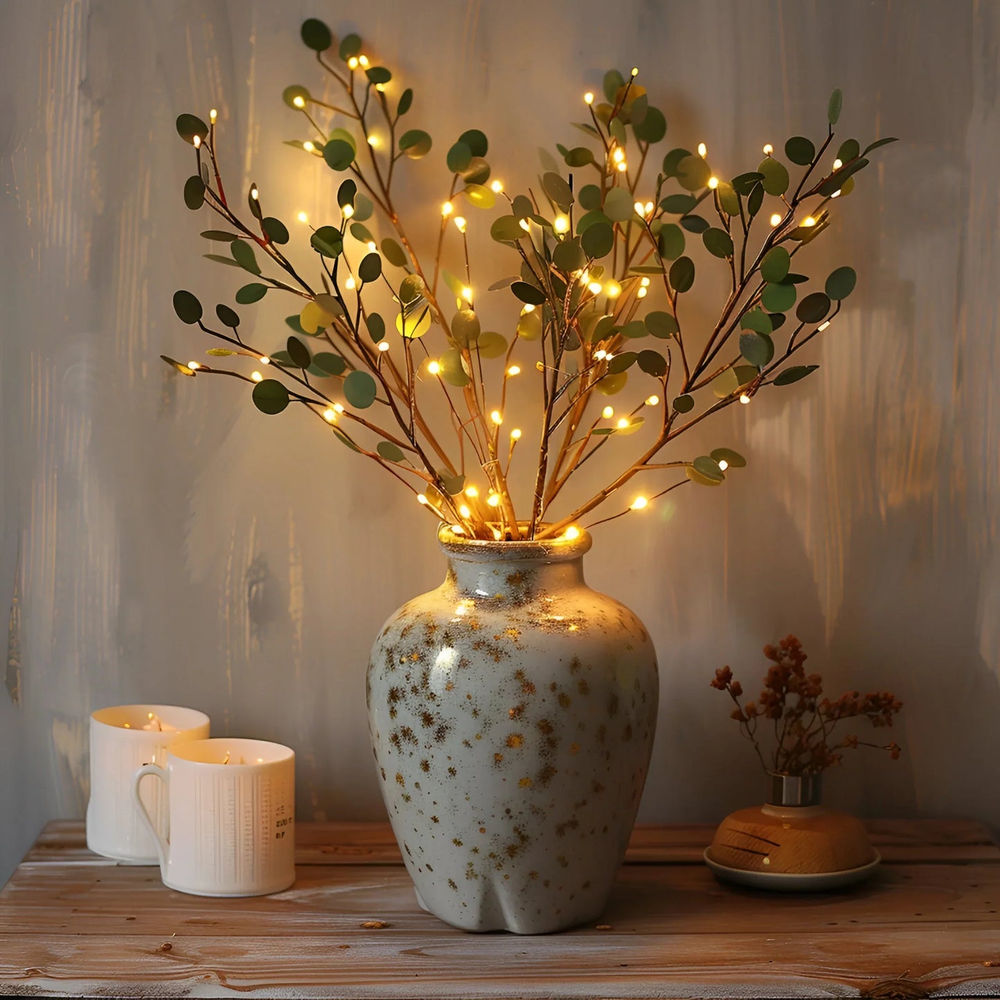 LushGlow – Olive Branch Fairy Lights Table Lamp