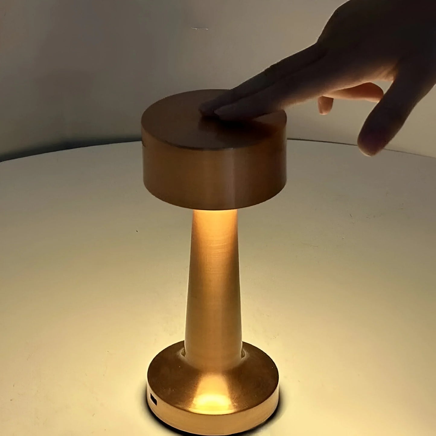 GlowEase – Wireless Rechargeable Table Lamp with Touch Dimming