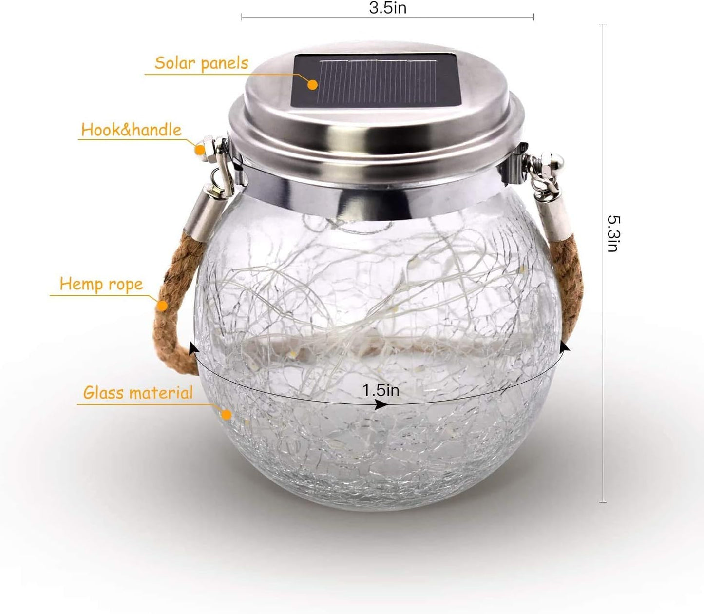 Luminara – Solar Glass Crackled Garden Light