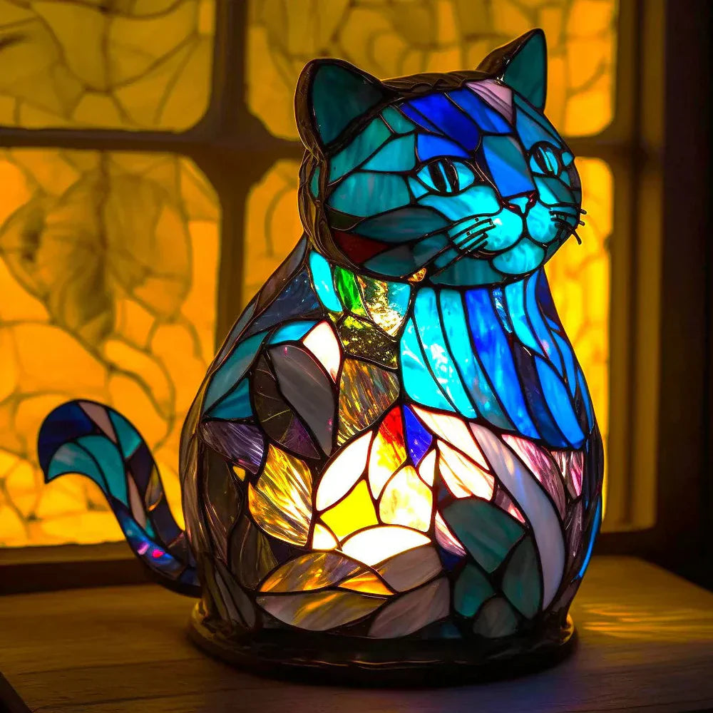 MosaicGlow – Artistic Stained Glass Animal Table Lamp