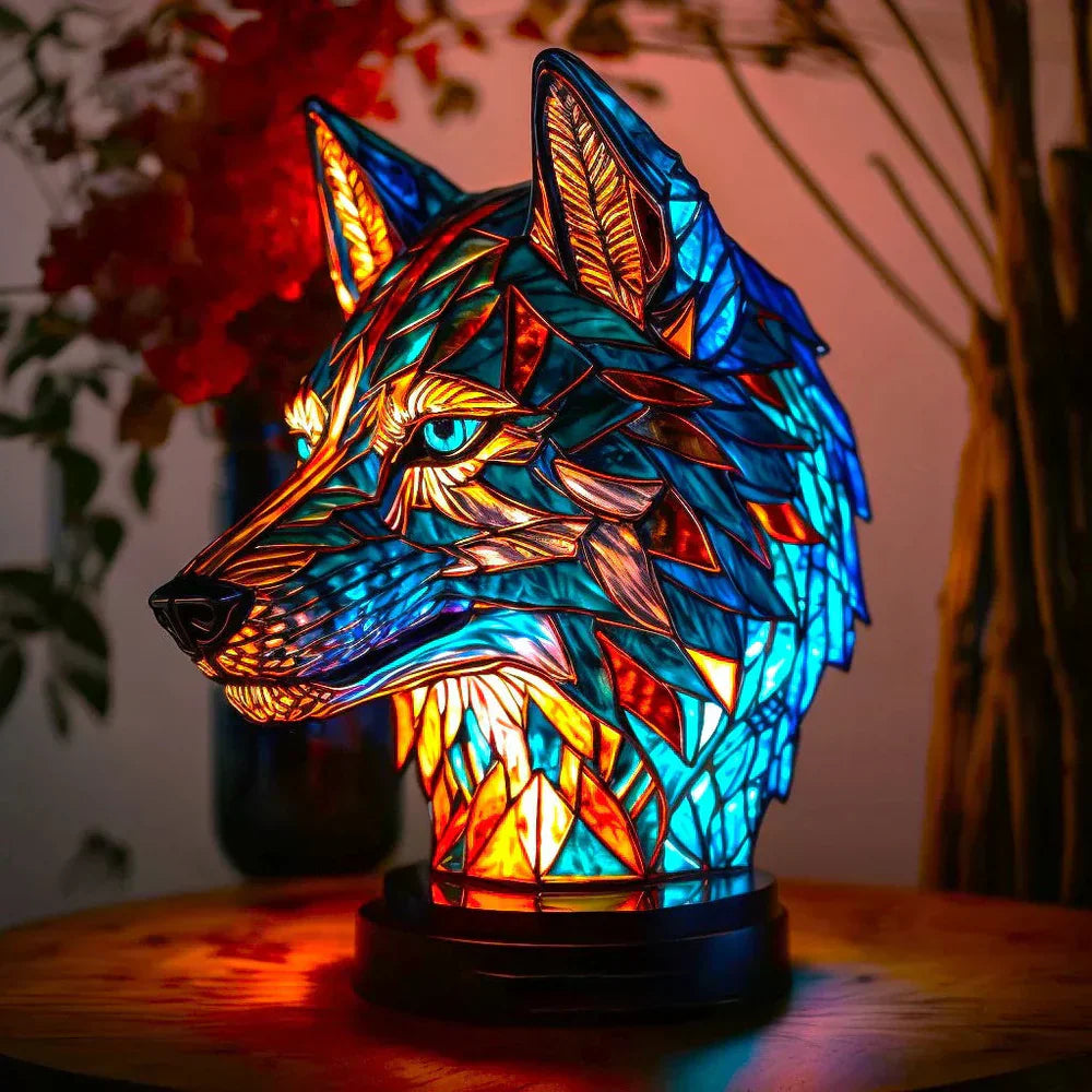 MosaicGlow – Artistic Stained Glass Animal Table Lamp