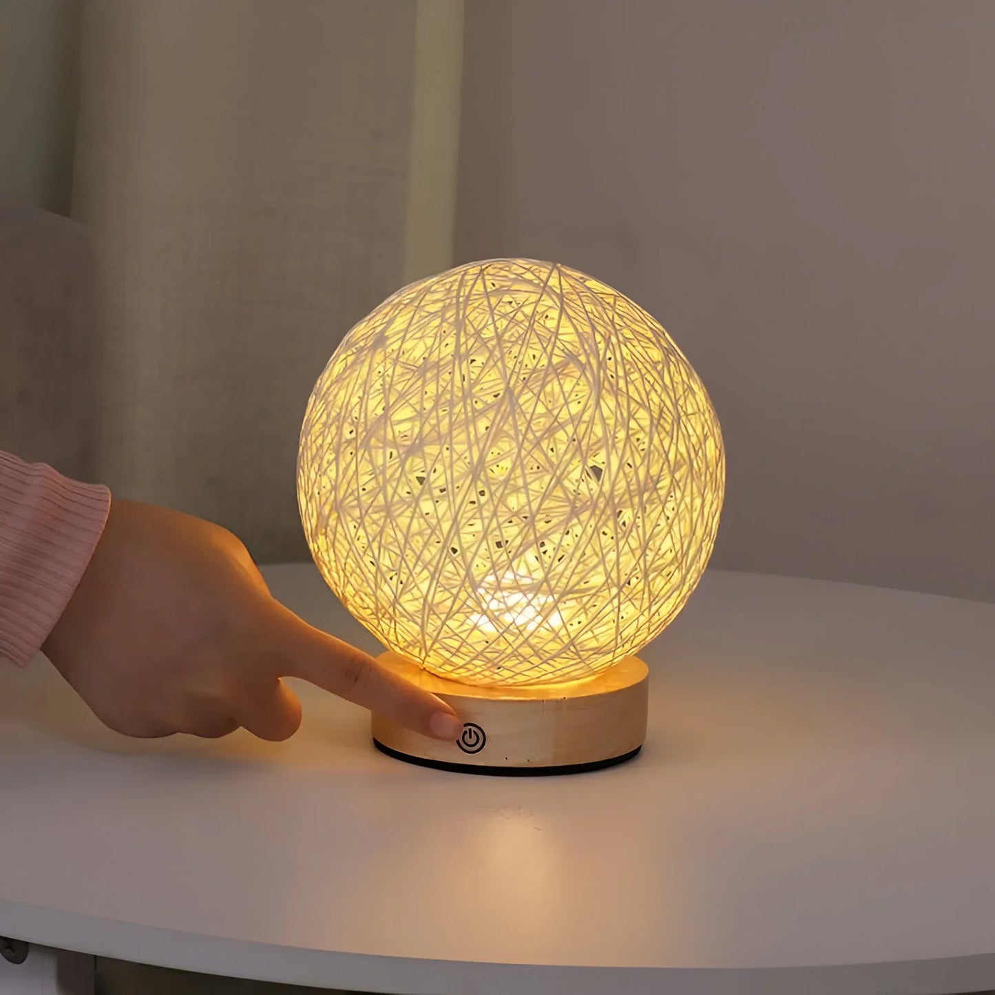 RayaGlow – Handwoven Rattan Table Lamp