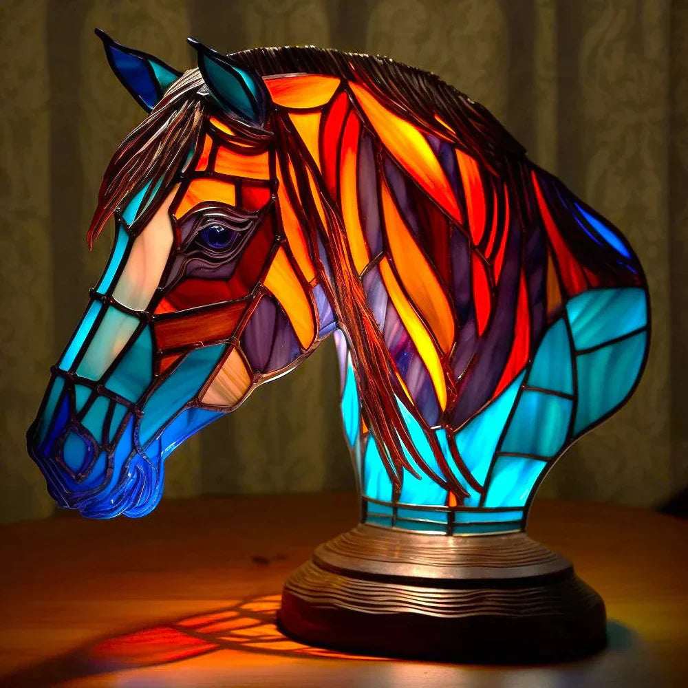 MosaicGlow – Artistic Stained Glass Animal Table Lamp