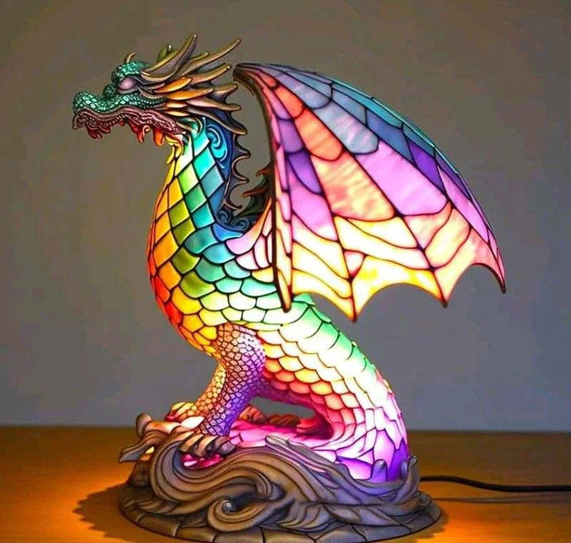 MosaicGlow – Artistic Stained Glass Animal Table Lamp