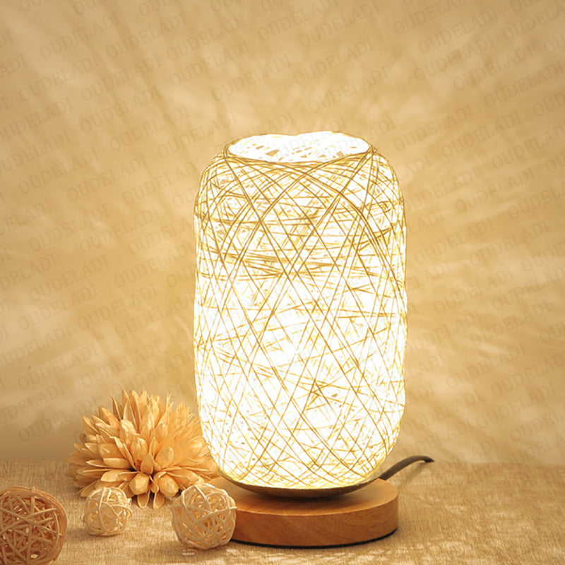 RayaGlow – Handcrafted Rattan Table Lamp