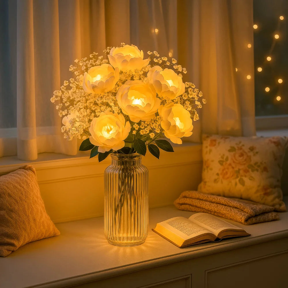 Veloria – Blossoming Bright Peonies Lamp