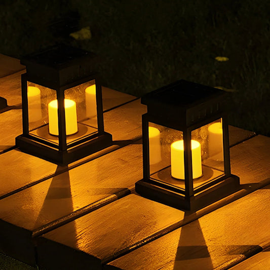 AuroraGlow – Solar Candle Garden Light